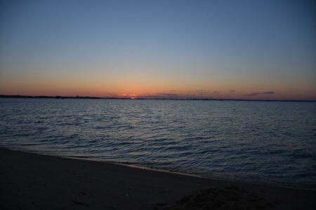 seashore at dusk